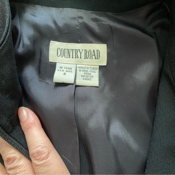 Vtg 90s Country Road Australia Zip Blazer Jacket 90’s Corpcore Office Siren 8 - Picture 3 of 7
